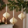 Wabenbälle Zwiebel Weiß Gold Ø8cm 4 Stück aus Papier | Floristik24.at