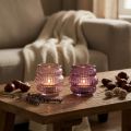 Teelichthalter Glas Rosa und Lila Ø7,5cm H7,5cm 2er-Set | Floristik24.at