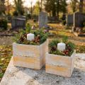 Pflanzkasten Holz Orange Weiß 12/15cm 2er-Set mit Griff | Floristik24.at