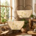 Herz Metallring Dekoring 31,5 cm Schwarz mit Wildkräutermotiv 2er-Set | Floristik24.at