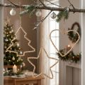 Dekohänger Holzperlen Herz Stern Baum Natur H20-23cm 3 Stück | Floristik24.at