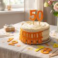 Tischdekoration Filz Streudeko und Kuchentopper Set 27,5 x 19,5 cm Gelb und Orange | Floristik24.at