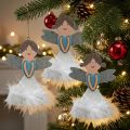 Weihnachtsdeko Engel Holzfiguren Christbaumschmuck blau-weiß 14,5×10 cm 6 Stück | Floristik24.at