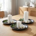 Dekoteller Rund Metall Schwarz Ø23cm H2,5cm 3er-Set | Floristik24.at