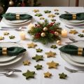 Streudeko Sterne Grün und Gold mit Glitter 4cm/5cm Weihnachten 40 Stück | Floristik24.at