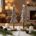 Tannenbaum Deko aus Filz mit Herzen Grau Rot 28cm 4 Stück | Floristik24.at