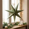 Stern aus Papier und Jute Grün 60 cm Weihnachtsdekoration | Floristik24.at