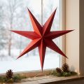 Sternförmige Hängedeko aus Papier mit Jutekordel Ø75cm Rot | Floristik24.at