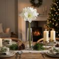 Künstliche Amaryllis Weiß mit Stiel 50cm für Advent und Weihnachten | Floristik24.at