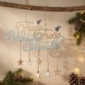 Dekohänger Frohe Weihnachten aus Holz, H12,5cm B27cm, Blau-Natur, 3 Stück | Floristik24.at