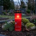 Grabkerze mit Spruch Mit Motiv Rot Ø7,5cm H21cm 110h | Floristik24.at