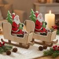 Deko-Schlitten mit Weihnachtsmann aus Holz 10 cm 2 Stück in Rot, Grün und Natur | Floristik24.at