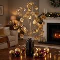 Künstlicher Ginkgo-Zweig, Bronze mit Glitter, 84 cm, Kunststoff und Papier | Floristik24.at