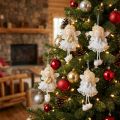 Engel Anhänger 4er Set, Weihnachtsdeko, Textil, Gold & Silber, H13,5 cm | Floristik24.at
