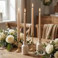 Stabkerzen Spitzkerzen Wachs Beige 250x23mm 12 Stück | Floristik24.at