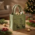 Filztasche Grün Merry Christmas mit Henkeln 15×10×15cm | Floristik24.at