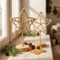 Stern-Deko aus Metall und Holz, Ø15 cm, Naturfarben, 2er-Set | Floristik24.at
