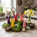 Dekohasen Kunststoff beflockt bunt H13cm 6 Stück | Floristik24.at