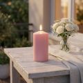 Rosa Stumpenkerze 130 x 70 mm aus Naturwachs für Wohnraumdekoration | Floristik24.at