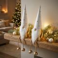 Weihnachtswichtel Deko-Figur Weiß, Gold, Metall, Ø6,5cm, H22cm, 2 Stück | Floristik24.at