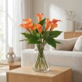 Calla Lilie Kunstblume Orange Apricot 44 cm Dekoration | Floristik24.at