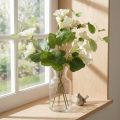 Künstliche Wicken, Gartenblumen in Weiß, 85 cm, aus Kunststoff und Metall | Floristik24.at