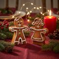 Keramik-Dekofiguren Lebkuchenmann und Lebkuchenfrau 7 cm 6er-Set für Weihnachten | Floristik24.at