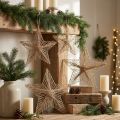 Stern aus Jute 30 cm Naturfarben für Weihnachtsdekoration, 4 Stück | Floristik24.at