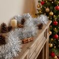 Lametta-Girlande Silber 270cm aus PET für Wohnraum- und Weihnachtsdekoration | Floristik24.at