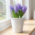 Pflanztopf Metall Weiß Ø15,5cm H14,5cm mit Ornamenten | Floristik24.at
