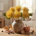 Künstliche Protea Leucospermum Nadelkissenblume Gelb 30cm 6 Stück | Floristik24.at