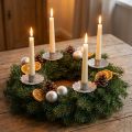 Spitzkerzenhalter zum Stecken Silbern Antik-Look Ø7cm 4St | Floristik24.at