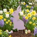 Gartenstecker Metall Hase in Flieder 17×28,5 cm mit Stecker | Floristik24.at