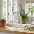 Windlicht Glas und Metall Klar