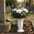 Einstellvase aus Kunststoff Ø23cm Perlmutt Weiß | Floristik24.at
