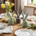 Osterhasen Figuren Kunststoff 13 cm Pastellfarben mit Perlenkette 3er-Set | Floristik24.at