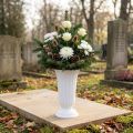 Einstellvase aus Kunststoff in Weiß Ø23cm, Höhe 40,5cm | Floristik24.at
