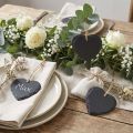 Schiefertafel Herz 7,5cm Schwarz mit Jutekordel zum Aufhängen – 6 Stück | Floristik24.at