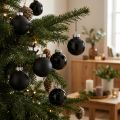 Mini Weihnachtskugeln Glas Schwarz Glanz/Matt Ø 2,5 cm 22 Stück | Floristik24.at