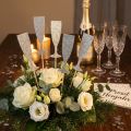 Blumenstecker Sektglas Silber 9 cm 18 Stück aus Holz und Kunststoff für Silvesterdekoration | Floristik24.at