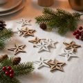 Holzsterne Streudeko Weihnachten 3,5 cm Weiß und Natur 48 Stück | Floristik24.at