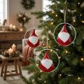 Weihnachtsanhänger Wichtel oder Weihnachtsmann Metall Ø16cm, 3 Stück | Floristik24.at