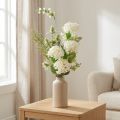 Künstlicher Blumenstrauß Schneeball, Wilde Karde, Farn 65cm Weiß-Grün | Floristik24.at