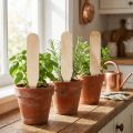 Gartenstecker Holz Beetstecker 10 cm Natur für Kräuter und Blumen 12 Stück | Floristik24.at