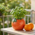 Mediterrane Keramikvase Orange Ø9 cm | Floristik24.at
