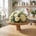 Dekoteller Holz Ø25cm mit Fuß in Natur für Dekoration | Floristik24.at