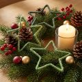 Sterne aus Jute Grün 15cm 8 Stück für Weihnachtsdekoration | Floristik24.at