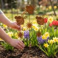 Gartenstecker aus Metall, Biene mit Edelrost-Optik, Höhe 24,5 cm, 6 Stück | Floristik24.at