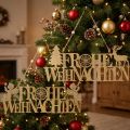 Weihnachtliche Metallschilder „Frohe Weihnachten“, Goldfarben, 27/28×11 cm, 2er-Set | Floristik24.at