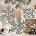 Schneeflocken aus Holz zum Hängen Silber Ø8–12cm 9er-Set | Floristik24.at